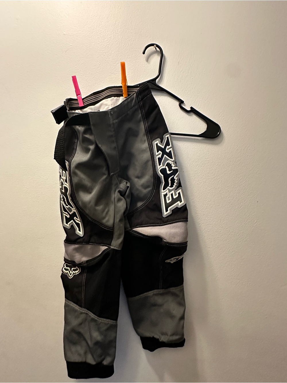 Fox Kids Black and Gray Motocross Pants with White Logos size 22